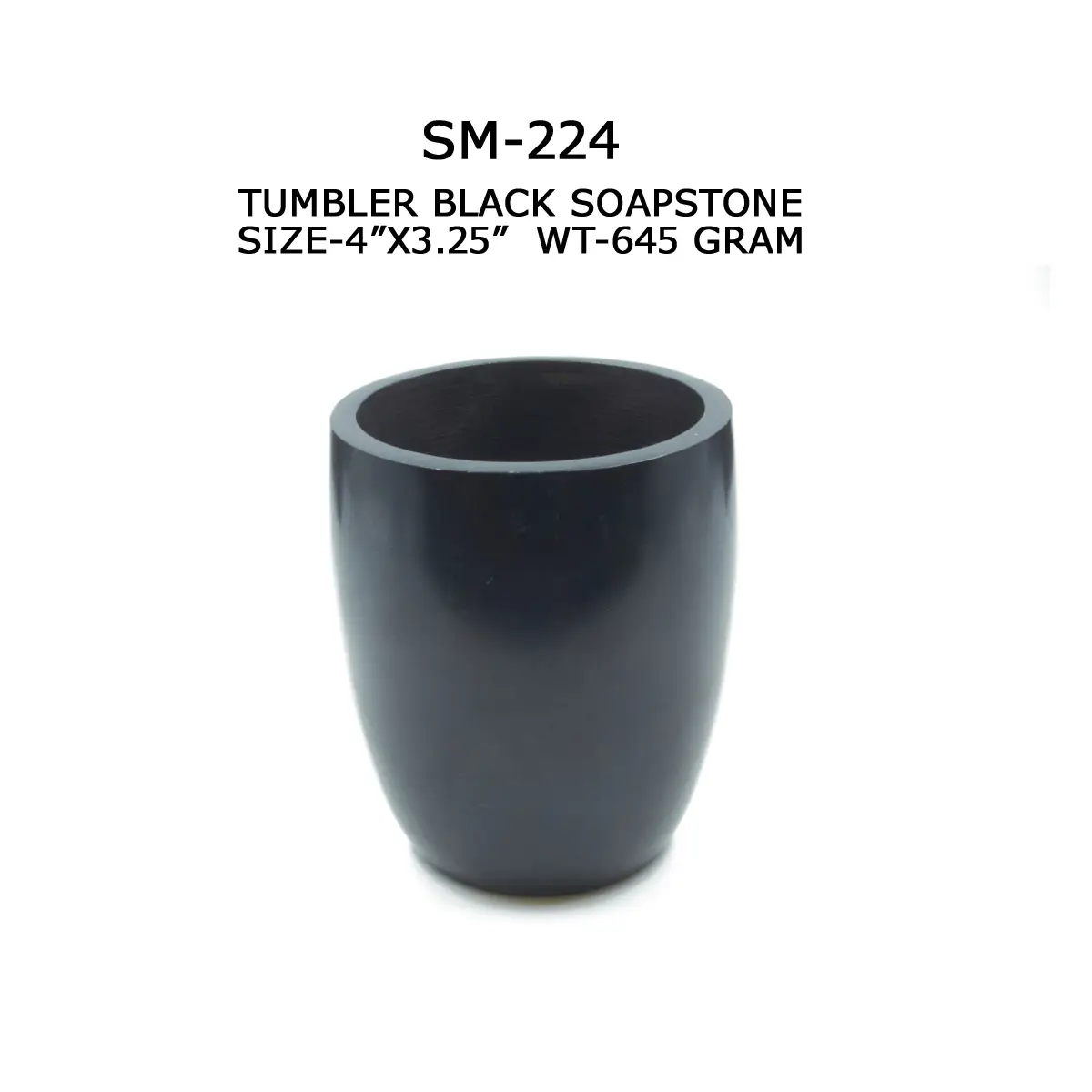 TUMBLER BLACK SOAPSTONE